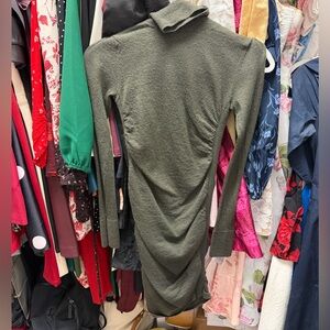 Women’s Moda olive green marled ruched sweater dress like new size M